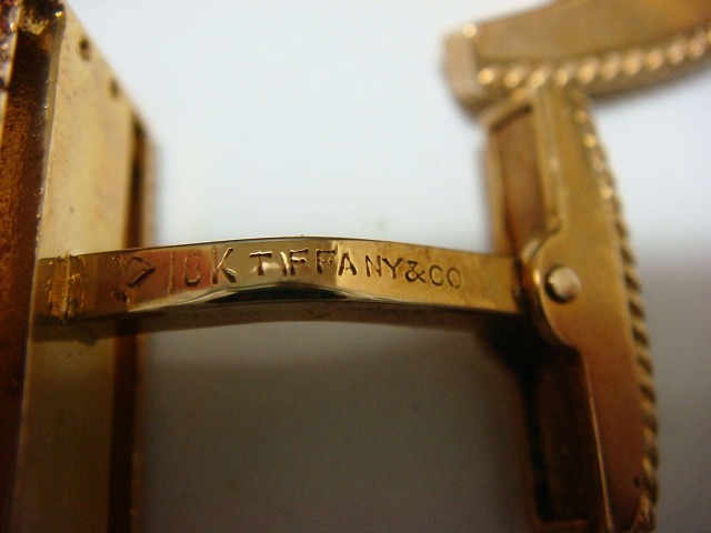◇男の一流品　ティファニー　18金　ラピス　ダイヤカフス◇ ティファニー Tiffany \u0026 Co イエローゴールド K18YG カフス T\u0026Co